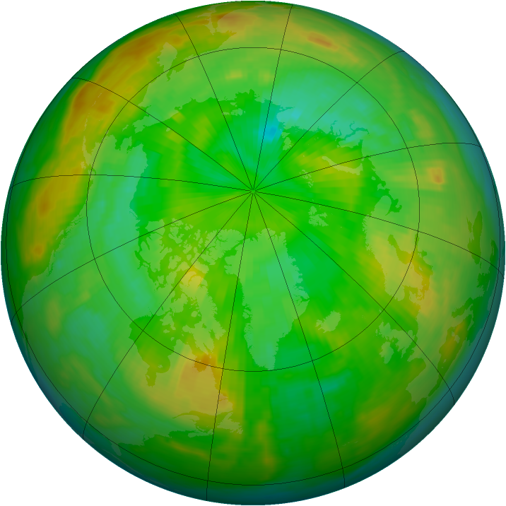 Arctic ozone map for 28 June 1983